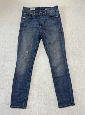 Gap 1969 Jeans Womens 26 Short Vintage Blue Slim Straight Stretch Denim